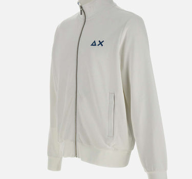 SUN68 "Track zip basic fleece" WHITE Uomo 