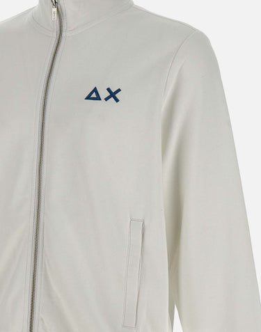 SUN68 "Track zip basic fleece" WHITE Uomo 