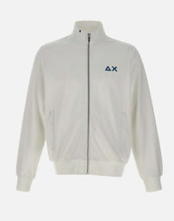 SUN68 "Track zip basic fleece" WHITE Uomo 