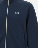SUN68 "Track zip piquet polo stripes" BLUE Uomo 