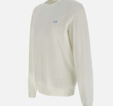SUN68 "Sweater basic" WHITE Uomo 
