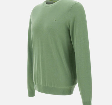 SUN68 "Sweater basic" GREEN Uomo 