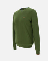 SUN68 "Sweater neck double rib" GREEN Uomo 