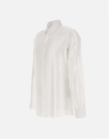 CARLO PIGNATELLI Camicia "Ray" in cotone e viscosa WHITE Uomo 