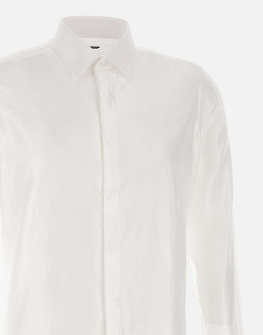 CARLO PIGNATELLI Camicia "Ray" in cotone e viscosa WHITE Uomo 