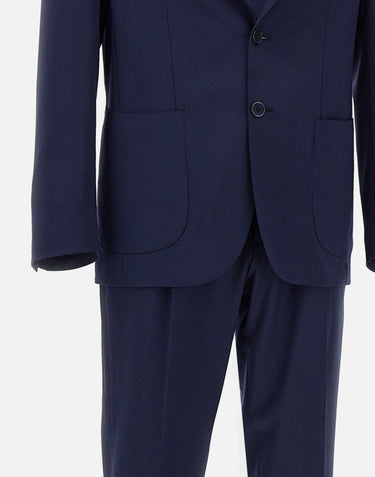 SANTANIELLO Completo due pezzi  in fresco lana BLUE Uomo 
