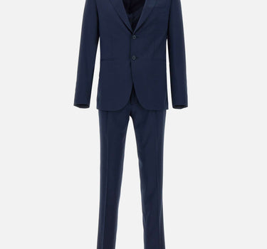 SANTANIELLO Completo due pezzi  in misto fresco lana BLUE Uomo 
