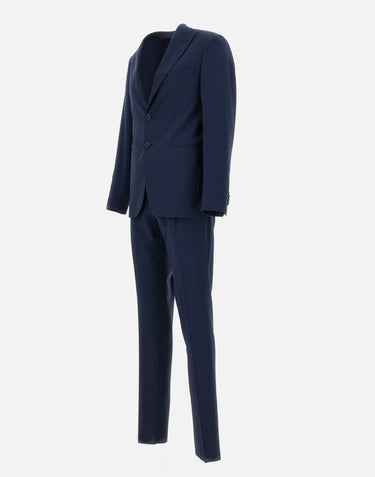 SANTANIELLO Completo due pezzi  in misto fresco lana BLUE Uomo 