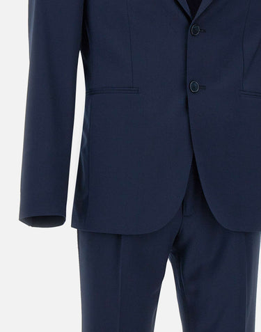 SANTANIELLO Completo due pezzi  in misto fresco lana BLUE Uomo 