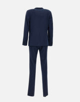 SANTANIELLO Completo due pezzi  in misto fresco lana BLUE Uomo 