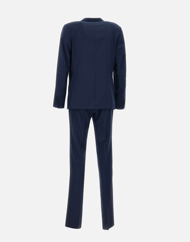 SANTANIELLO Completo due pezzi  in misto fresco lana BLUE Uomo 