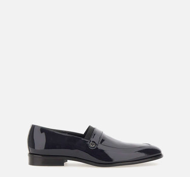 CARLO PIGNATELLI Mocassini "Rugan" in pelle lucida BLUE Uomo 