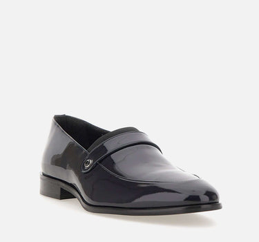 CARLO PIGNATELLI Mocassini "Rugan" in pelle lucida BLUE Uomo 