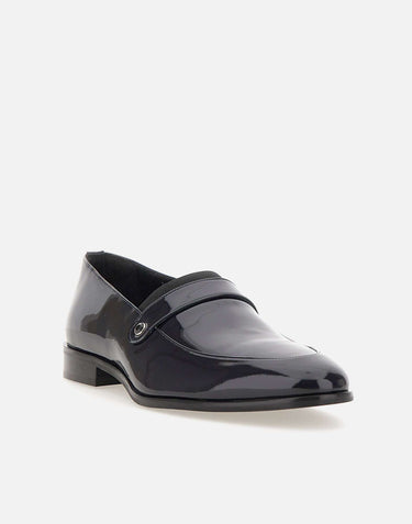 CARLO PIGNATELLI Mocassini "Rugan" in pelle lucida BLUE Uomo 
