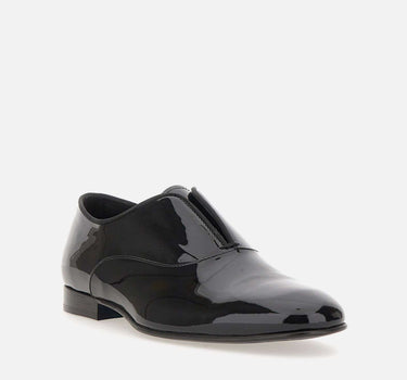 CARLO PIGNATELLI Mocassini "Rugan" in pelle lucida BLACK Uomo 