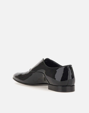 CARLO PIGNATELLI Mocassini "Rugan" in pelle lucida BLACK Uomo 