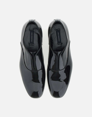 CARLO PIGNATELLI Mocassini "Rugan" in pelle lucida BLACK Uomo 