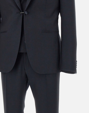 CORNELIANI Completo tre pezzi  in fresco lana BLUE Uomo 