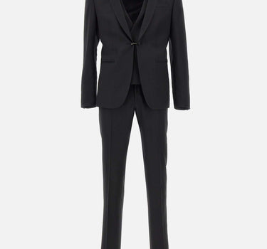 CORNELIANI Completo tre pezzi in fresco lana BLACK Uomo 