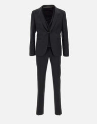 CORNELIANI Completo tre pezzi in fresco lana BLACK Uomo 