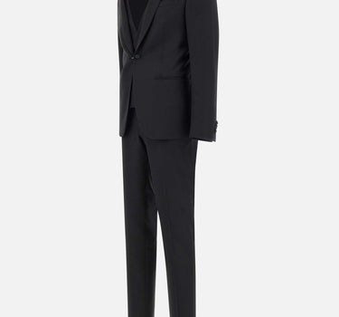 CORNELIANI Completo tre pezzi in fresco lana BLACK Uomo 