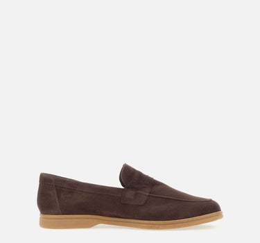 DUCA DEGLI ABRUZZI Mocassini "Amalfi" in pelle scamosciata BROWN Uomo 