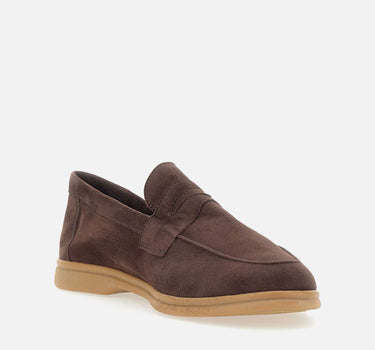 DUCA DEGLI ABRUZZI Mocassini "Amalfi" in pelle scamosciata BROWN Uomo 