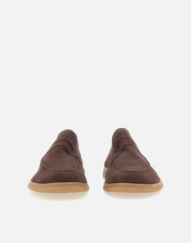 DUCA DEGLI ABRUZZI Mocassini "Amalfi" in pelle scamosciata BROWN Uomo 