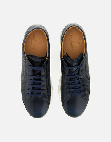 DUCA DEGLI ABRUZZI Sneakers "Panama" in pelle BLUE Uomo 