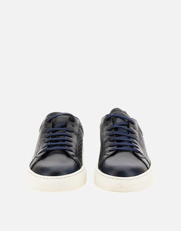 DUCA DEGLI ABRUZZI Sneakers "Panama" in pelle BLUE Uomo 