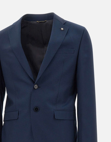 MANUEL RITZ Completo due pezzi in viscosa BLUE Uomo 