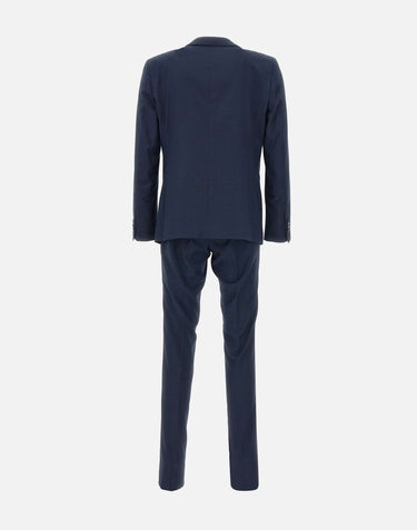 MANUEL RITZ Completo due pezzi in viscosa BLUE Uomo 