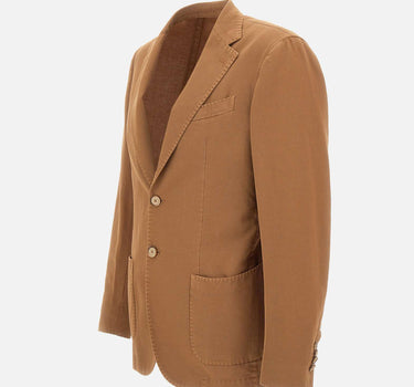 SANTANIELLO Blazer in cotone e lino BROWN Uomo 
