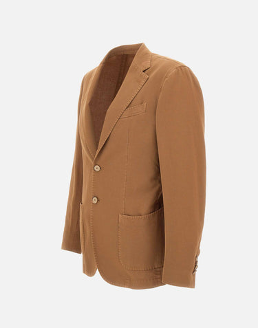 SANTANIELLO Blazer in cotone e lino BROWN Uomo 