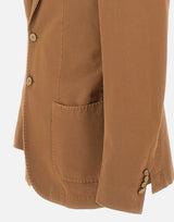 SANTANIELLO Blazer in cotone e lino BROWN Uomo 