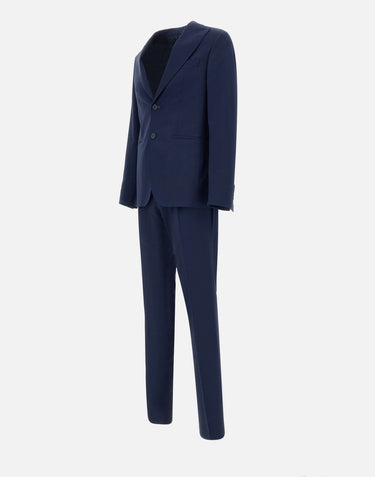 SANTANIELLO Completo due pezzi in fresco lana super 110's BLUE Uomo 