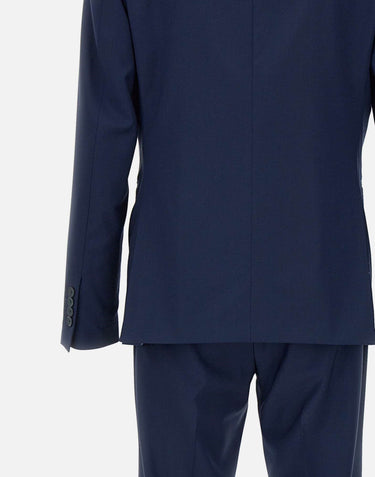 SANTANIELLO Completo due pezzi in fresco lana super 110's BLUE Uomo 