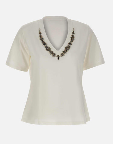 T-shirt con ricamo gioiello G339Z000547N 011 ELENA MIRO' 