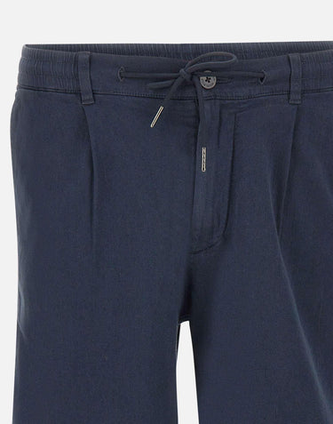 Shorts in misto lino e cotone con pinces CFWOSH2003 MRUT52883989 WOOLRICH 