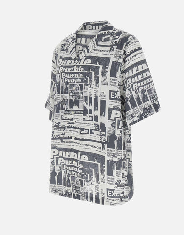 "Tabloid Camp shirt" P346LBWT225 MULTI PURPLE BRAND 