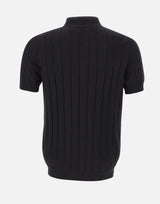 Polo in cotone a coste larghe DK17027 NERO DIKTAT 