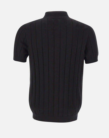 Polo in cotone a coste larghe DK17027 NERO DIKTAT 