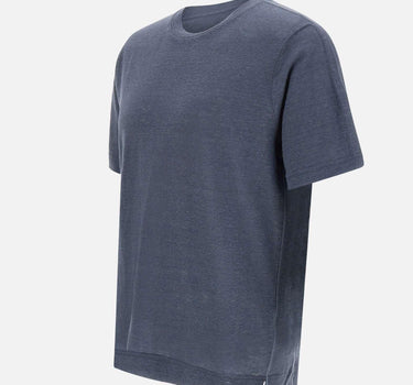 T-shirt in lino DK87123 BLU DIKTAT 