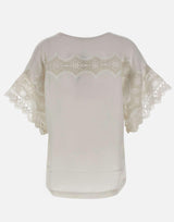 Blusa in lino ricamata W08460781 OFFWHITE MAURIZIO MYKONOS 