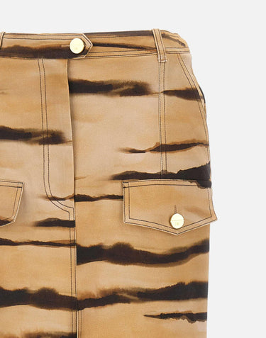 Gonna in drill con stampa tigre GO18362E2 470 ELISABETTA FRANCHI 