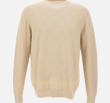 Maglia in cotone con lavorazione a rombi DK17016 SABBIA DIKTAT 