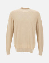 Maglia in cotone con lavorazione a rombi DK17016 SABBIA DIKTAT 