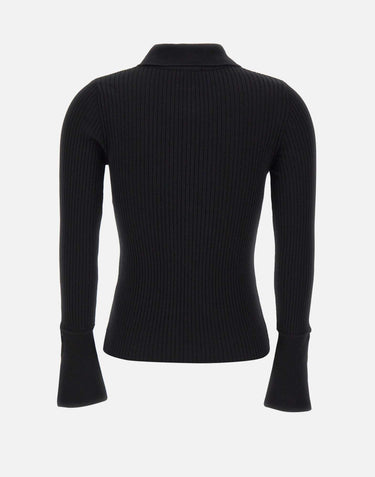 Polo "Classic Rib" 325MPO051FI0001 BLACK COURREGES 