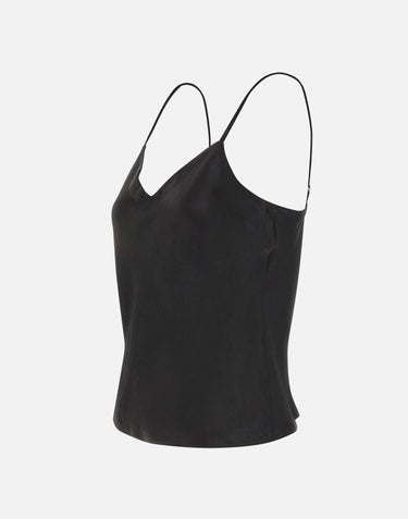 Top in raso V172013204 001BLK VINCE. 