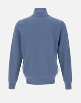 Maglia colletto con zip in cotone e cashmere 50527585 495 BOSS 